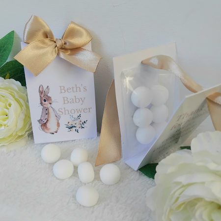 FULLY ASSEMBLED Personalised Baby Shower Favour, Mint Baby Shower Favour,Baby Shower Tealight Favour