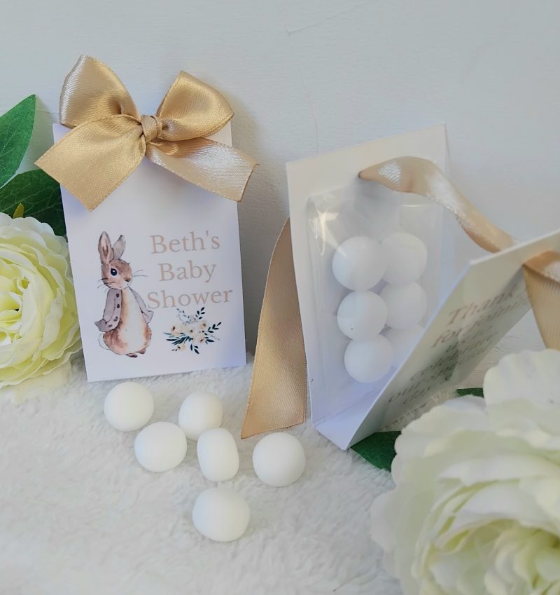 FULLY ASSEMBLED Personalised Baby Shower Favour, Mint Baby Shower Favour,Baby Shower Tealight Favour