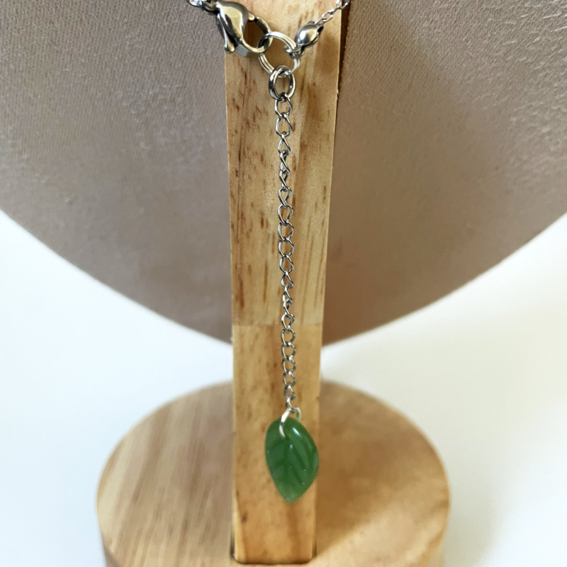 Serpentine Pendant Necklace • Stainless Steel Chain