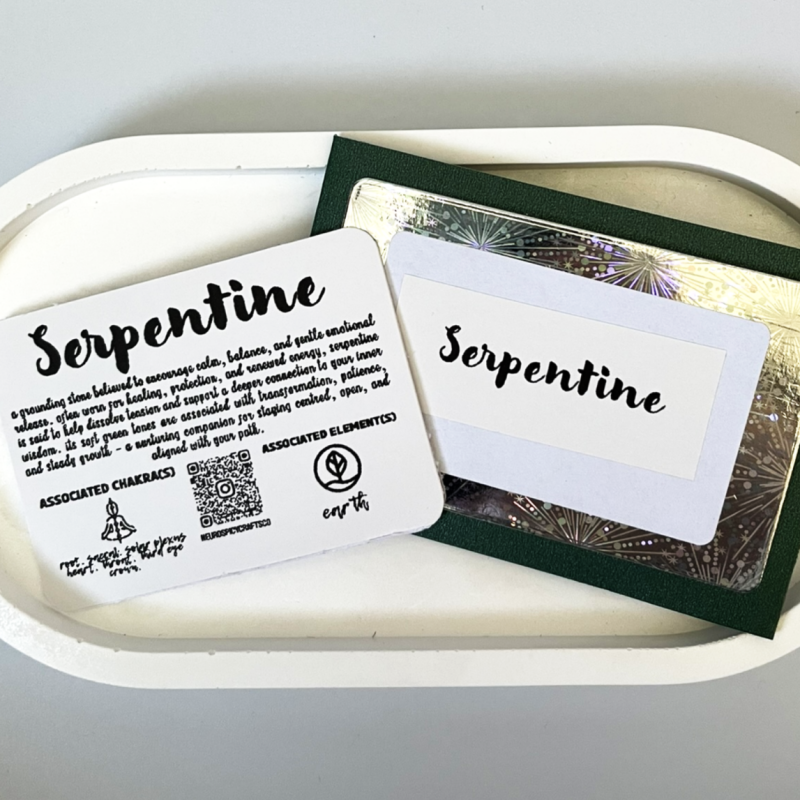 Serpentine Pendant Necklace • Stainless Steel Chain