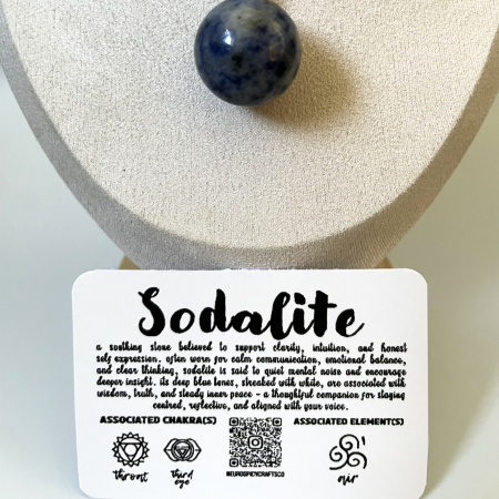Sodalite Pendant Necklace • Stainless Steel Chain