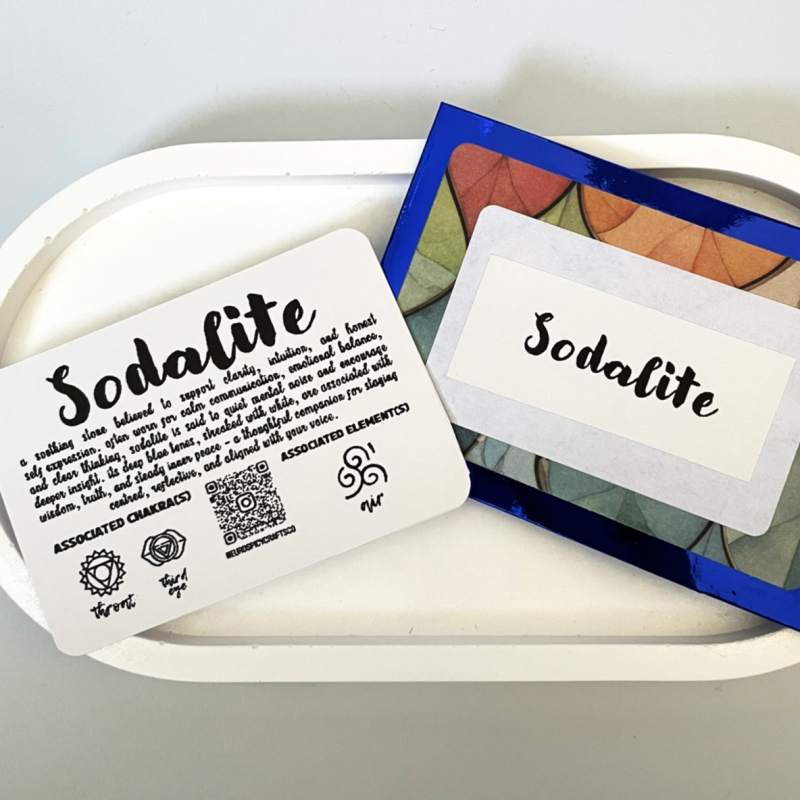 Sodalite Pendant Necklace • Stainless Steel Chain