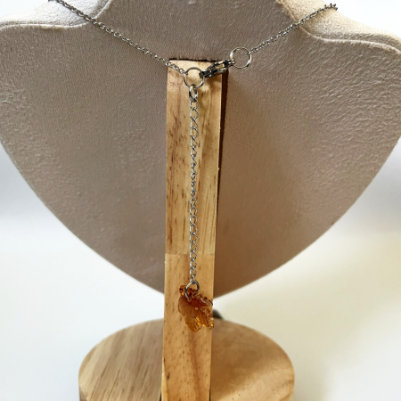 Tiger Eye Pendant Necklace • Stainless Steel Chain