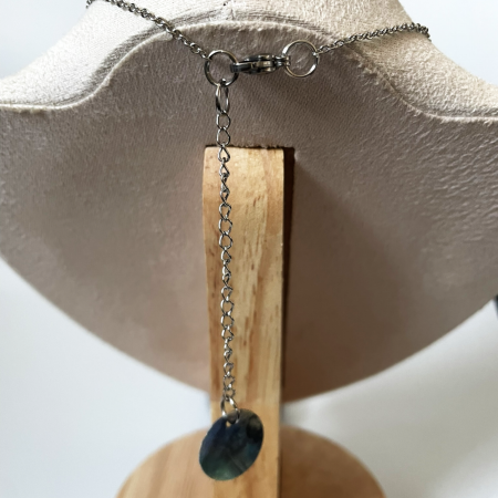 UV Reactive Agate Pendant Necklace • Stainless Steel Chain