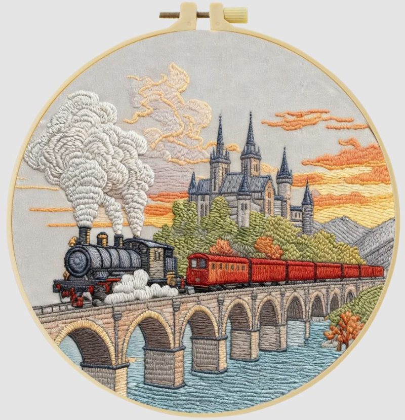 Cross Stitch Embroidery Kit for Beginners | Train