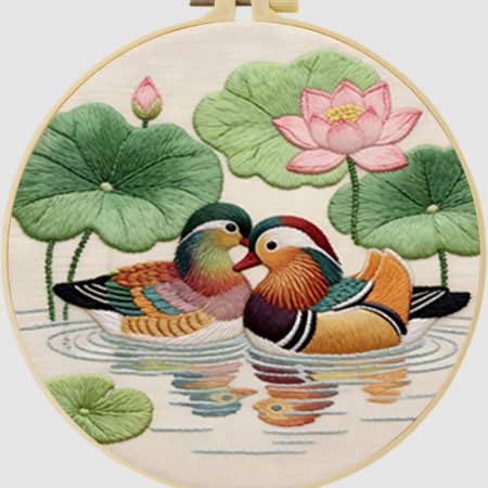 Cross Stitch Embroidery Kit for Beginners | Mandarin Ducks