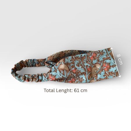 Luxury Squirrel and Acorn Reversible Headband, 2-in-1 Hair Band