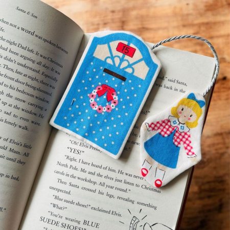 Fabric Teabag Bookmark, Cozy House Tag, Handmade Book Accessory, Reader Gift