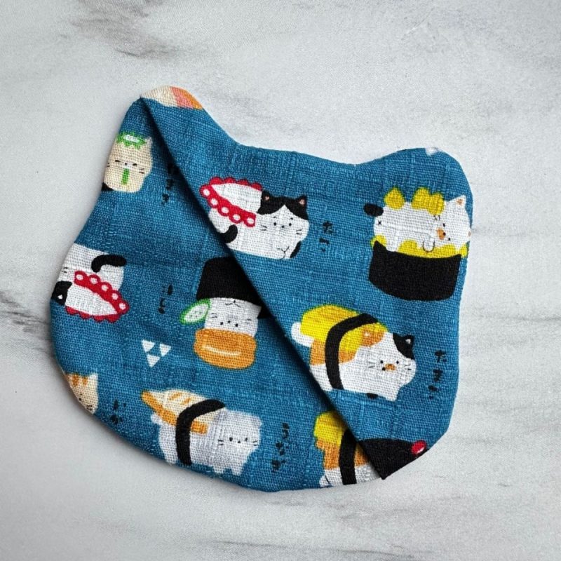 Japanese Sushi Cat Corner Bookmark – Fabric Bookmark Set of 2 - Gift Ready