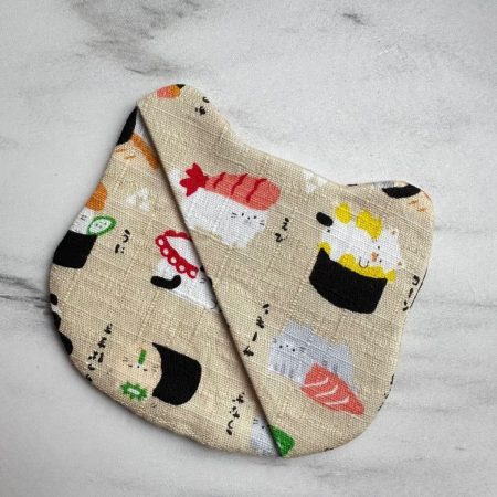 Japanese Sushi Cat Corner Bookmark – Fabric Bookmark Set of 2 - Gift Ready