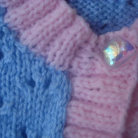 Pale Pink and Pale Blue Bolero or Cardigan with Short Sleeves