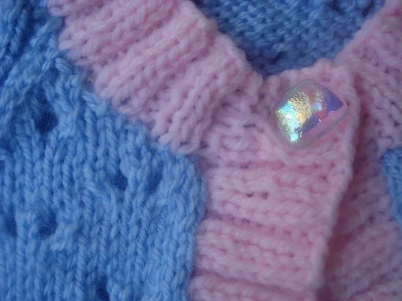 Pale Pink and Pale Blue Bolero or Cardigan with Short Sleeves