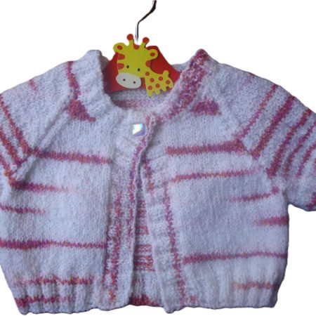 Childs Orange, Red And White Striped Bolero, Cardigan
