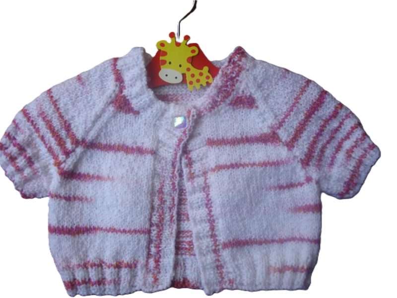 Childs Orange, Red And White Striped Bolero, Cardigan