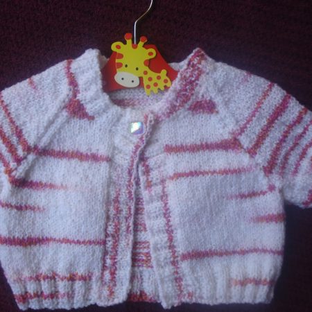 Childs Orange, Red And White Striped Bolero, Cardigan