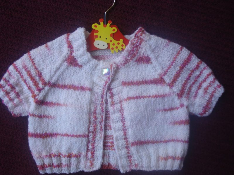 Childs Orange, Red And White Striped Bolero, Cardigan