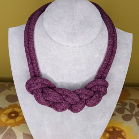 ‘Stephanie’ Macrame Chunky Necklace with Magnetic Clasp Fastening