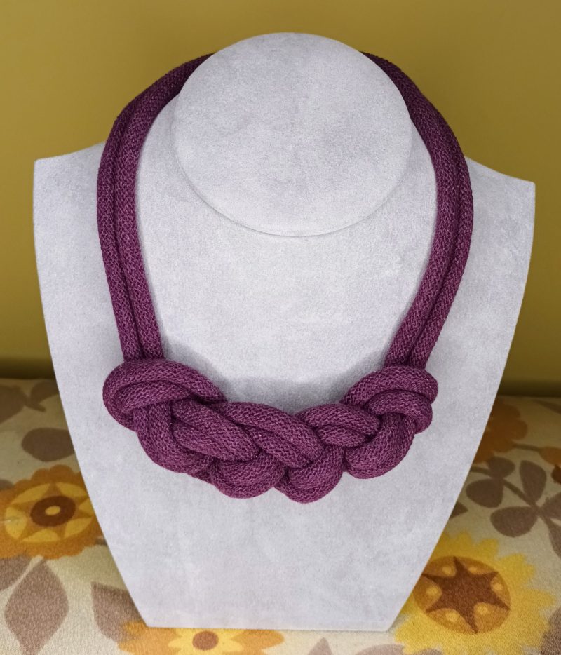 ‘Stephanie’ Macrame Chunky Necklace with Magnetic Clasp Fastening