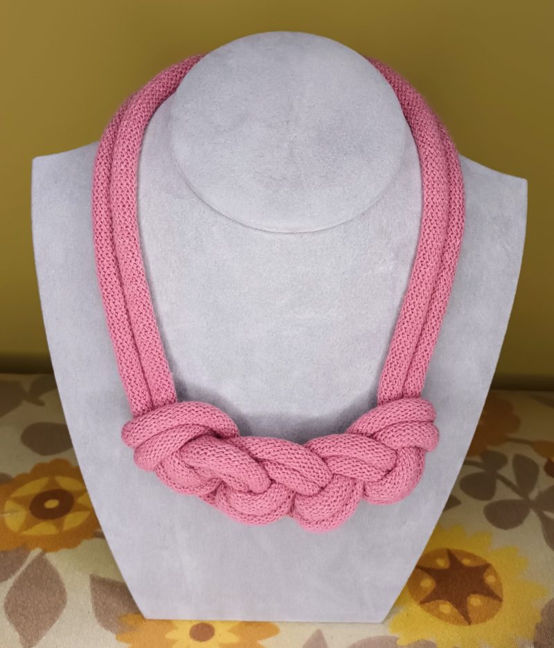 ‘Stephanie’ Macrame Chunky Necklace with Magnetic Clasp Fastening