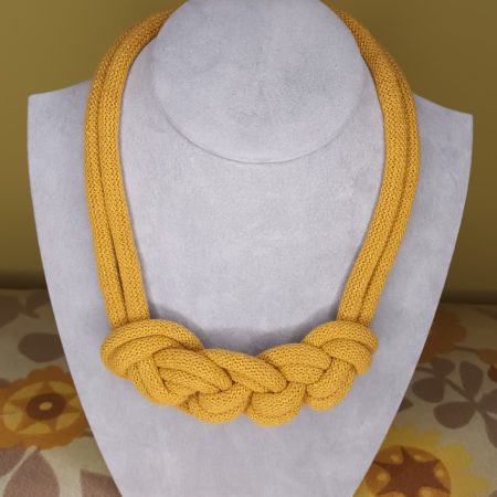‘Stephanie’ Macrame Chunky Necklace with Magnetic Clasp Fastening