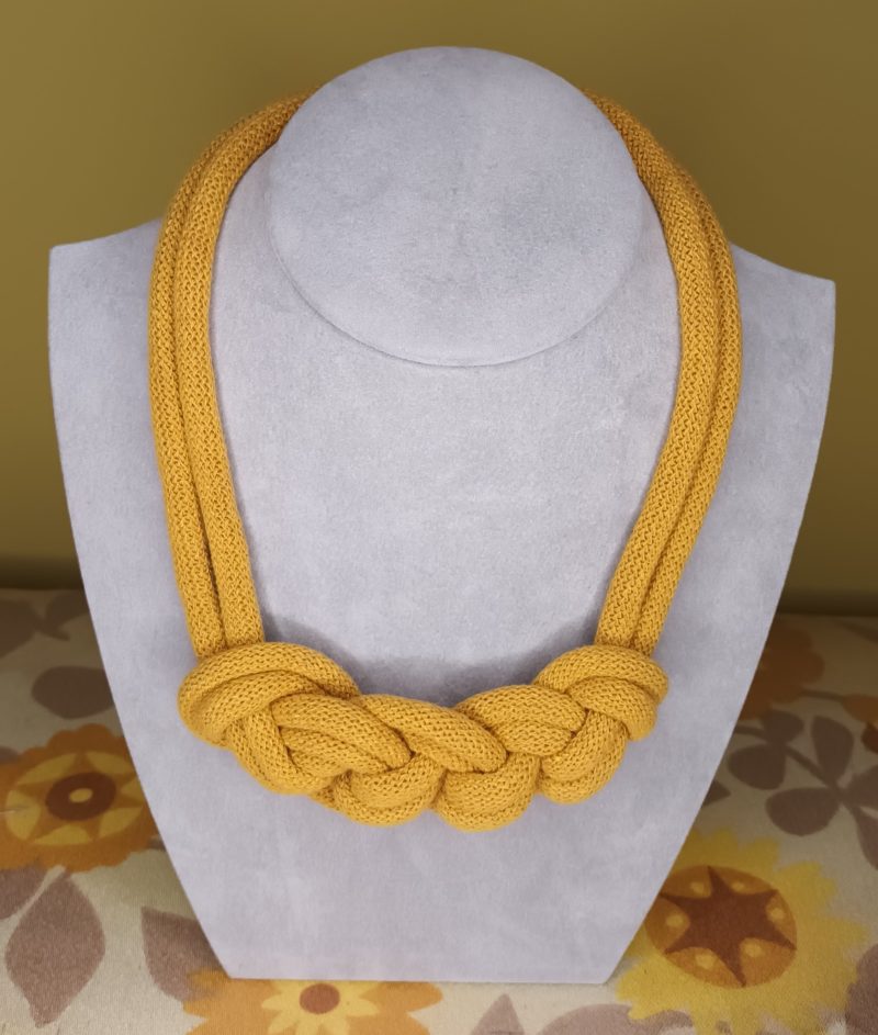 ‘Stephanie’ Macrame Chunky Necklace with Magnetic Clasp Fastening