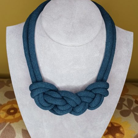 ‘Stephanie’ Macrame Chunky Necklace with Magnetic Clasp Fastening