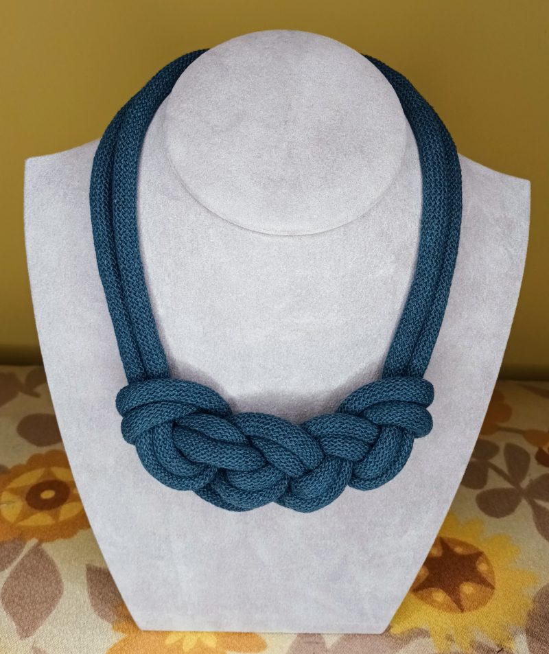 ‘Stephanie’ Macrame Chunky Necklace with Magnetic Clasp Fastening