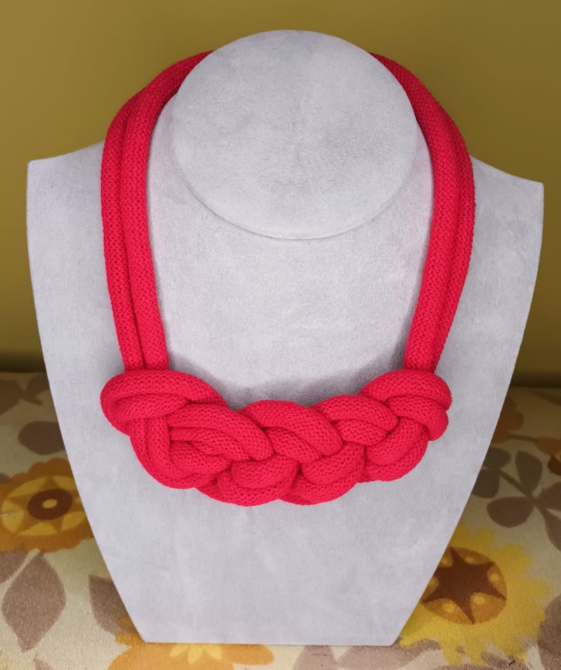 ‘Stephanie’ Macrame Chunky Necklace with Magnetic Clasp Fastening