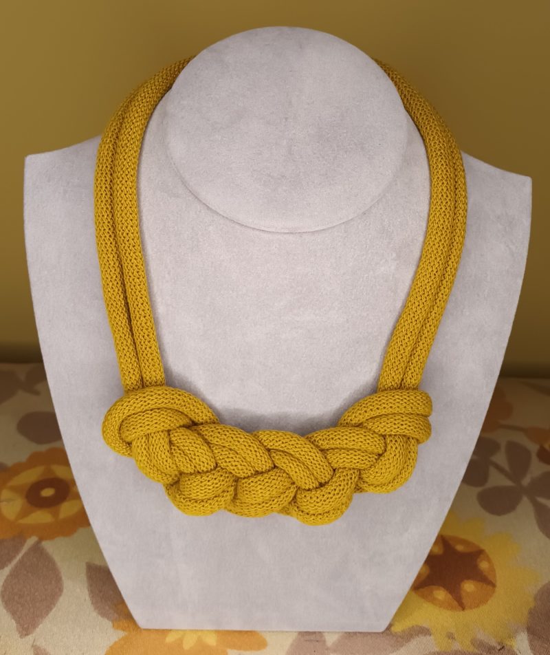 ‘Stephanie’ Macrame Chunky Necklace with Magnetic Clasp Fastening