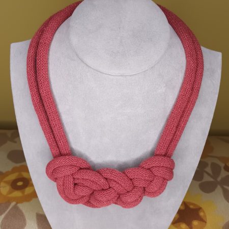 ‘Stephanie’ Macrame Chunky Necklace with Magnetic Clasp Fastening