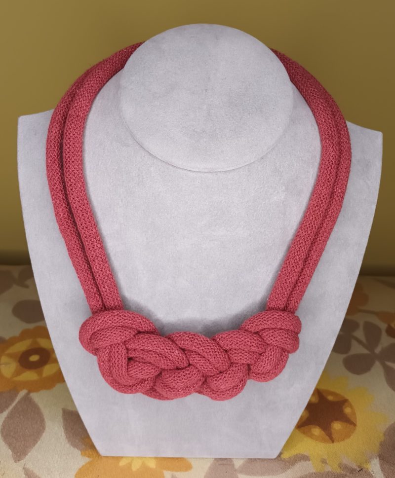 ‘Stephanie’ Macrame Chunky Necklace with Magnetic Clasp Fastening