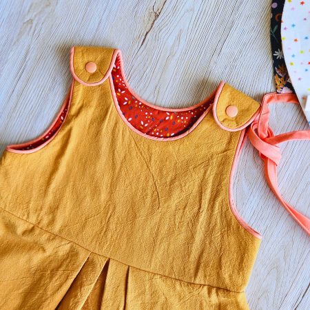 Handmade Toddler Dress | Linen Feel Fabric | Custom Embroidered Pocket