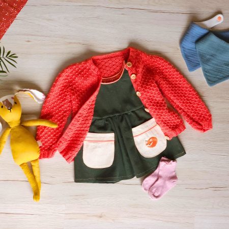 Handmade Toddler Dress | Linen Feel Fabric | Custom Embroidered Pocket