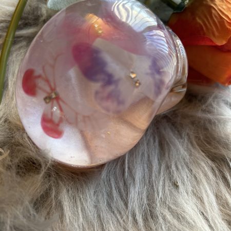 Handmade Resin Skull with Delicate Butterflies Inside