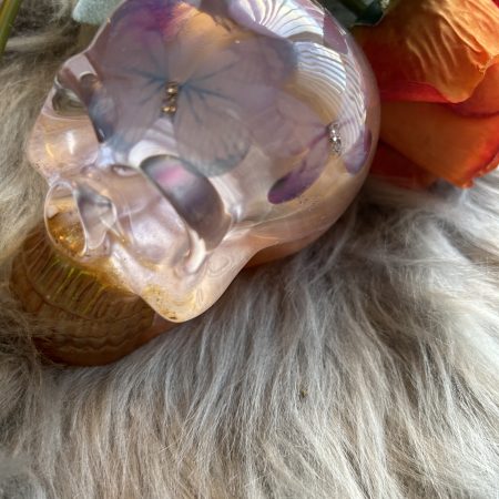 Handmade Resin Skull with Delicate Butterflies Inside