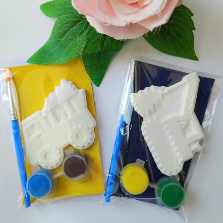 Paint Your Own Plaster Digger Construction Craft Activity, Construction Gift, Construction Party Bag Filler,Kids Party Activity 🚧