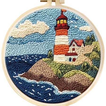 Punch Needle Kit | Lighthouse Scenery (20cm Round)