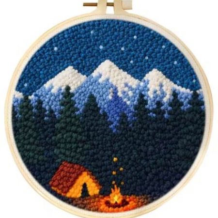Punch Needle Kit | Camping (20cm Round)