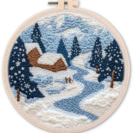 Punch Needle Kit | Winter Scenery (20cm Round)