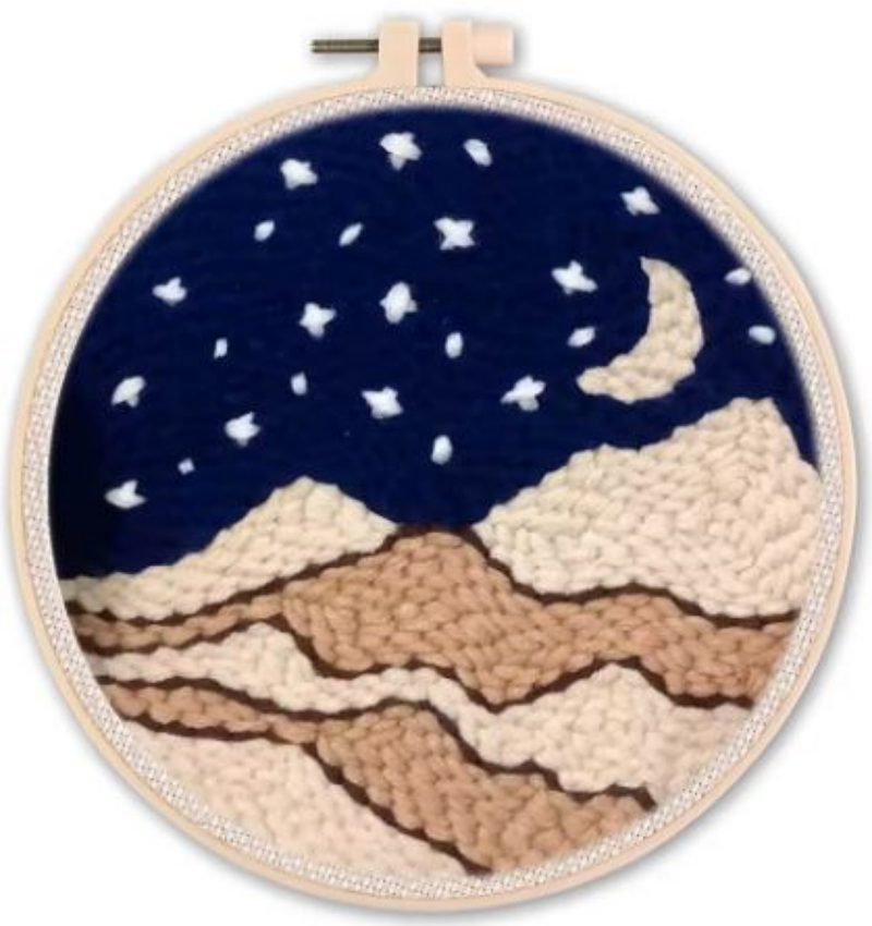 Punch Needle Kit | Starry Night (20cm Round)