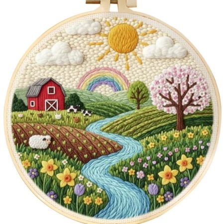 Punch Needle Kit | Farm (20cm Round)