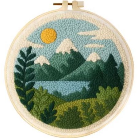 Punch Needle Kit | Mountain Scenery (20cm Round)