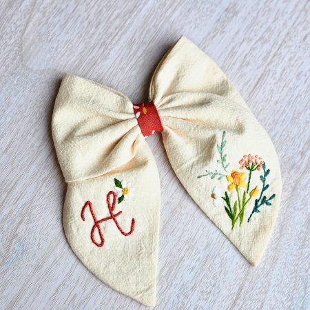 Handmade Toddler Dress | Linen Feel Fabric | Custom Embroidered Pocket