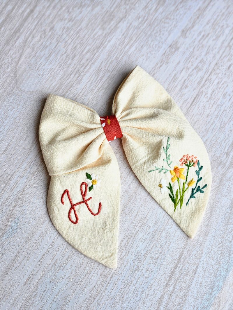 Handmade Toddler Dress | Linen Feel Fabric | Custom Embroidered Pocket