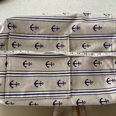 Large Boat/Sea Themed Anchor Blue Beige Lined Beach Duffle Bag with Drawstring