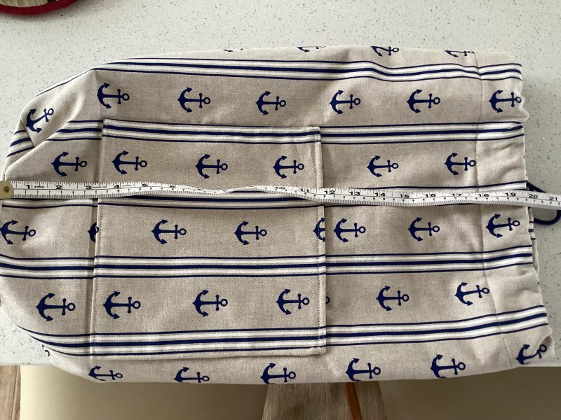 Large Boat/Sea Themed Anchor Blue Beige Lined Beach Duffle Bag with Drawstring