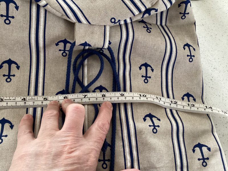 Large Boat/Sea Themed Anchor Blue Beige Lined Beach Duffle Bag with Drawstring