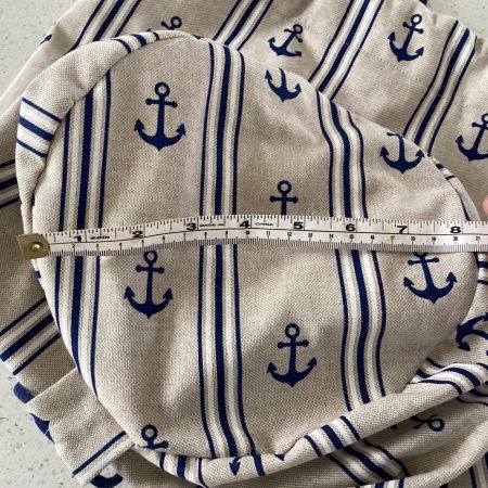 Large Boat/Sea Themed Anchor Blue Beige Lined Beach Duffle Bag with Drawstring