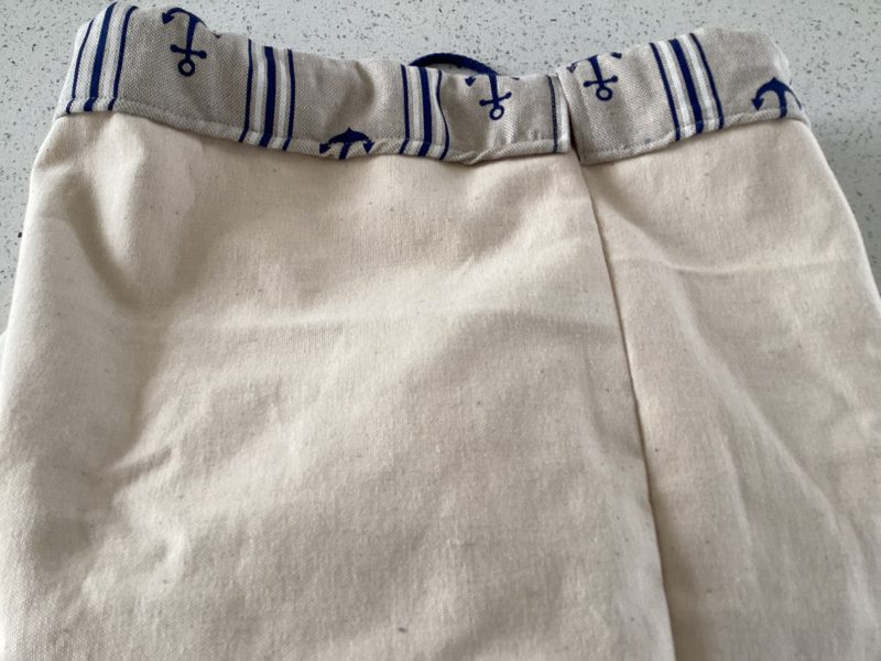 Large Boat/Sea Themed Anchor Blue Beige Lined Beach Duffle Bag with Drawstring