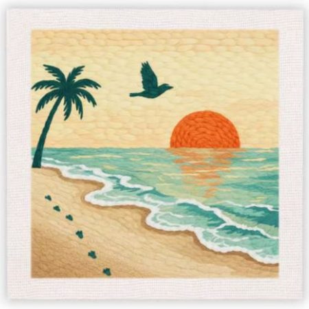 Punch Needle Kit | Beach (30x30cm with Frame)